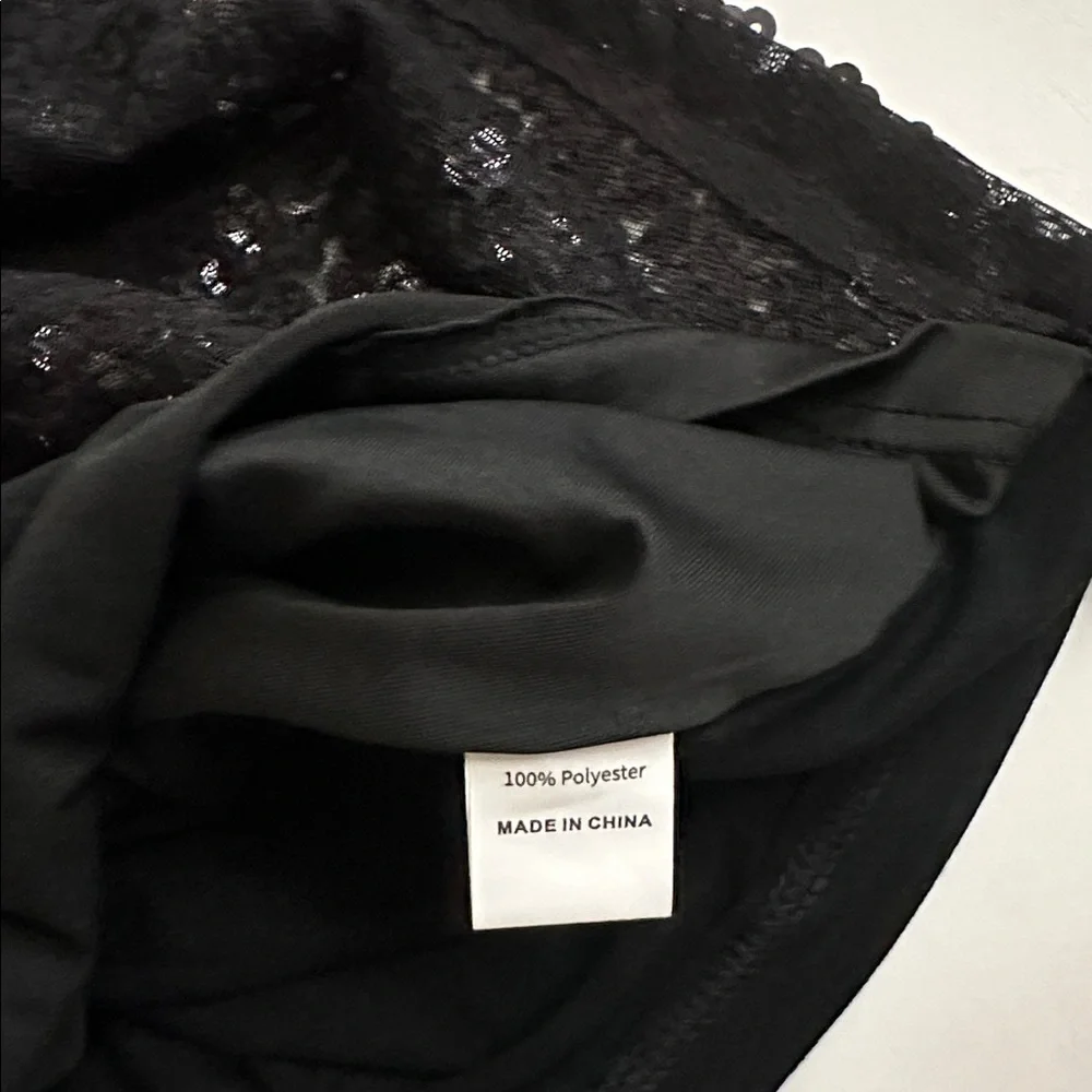 MANER Sequin Halter Tank Top Black Silver Size Large - Picture 4 of 5